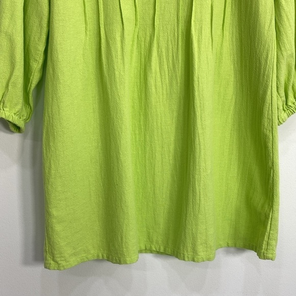 Soft Surroundings Cotton Blouse Pintuck Women's Small Green - Picture 3 of 10